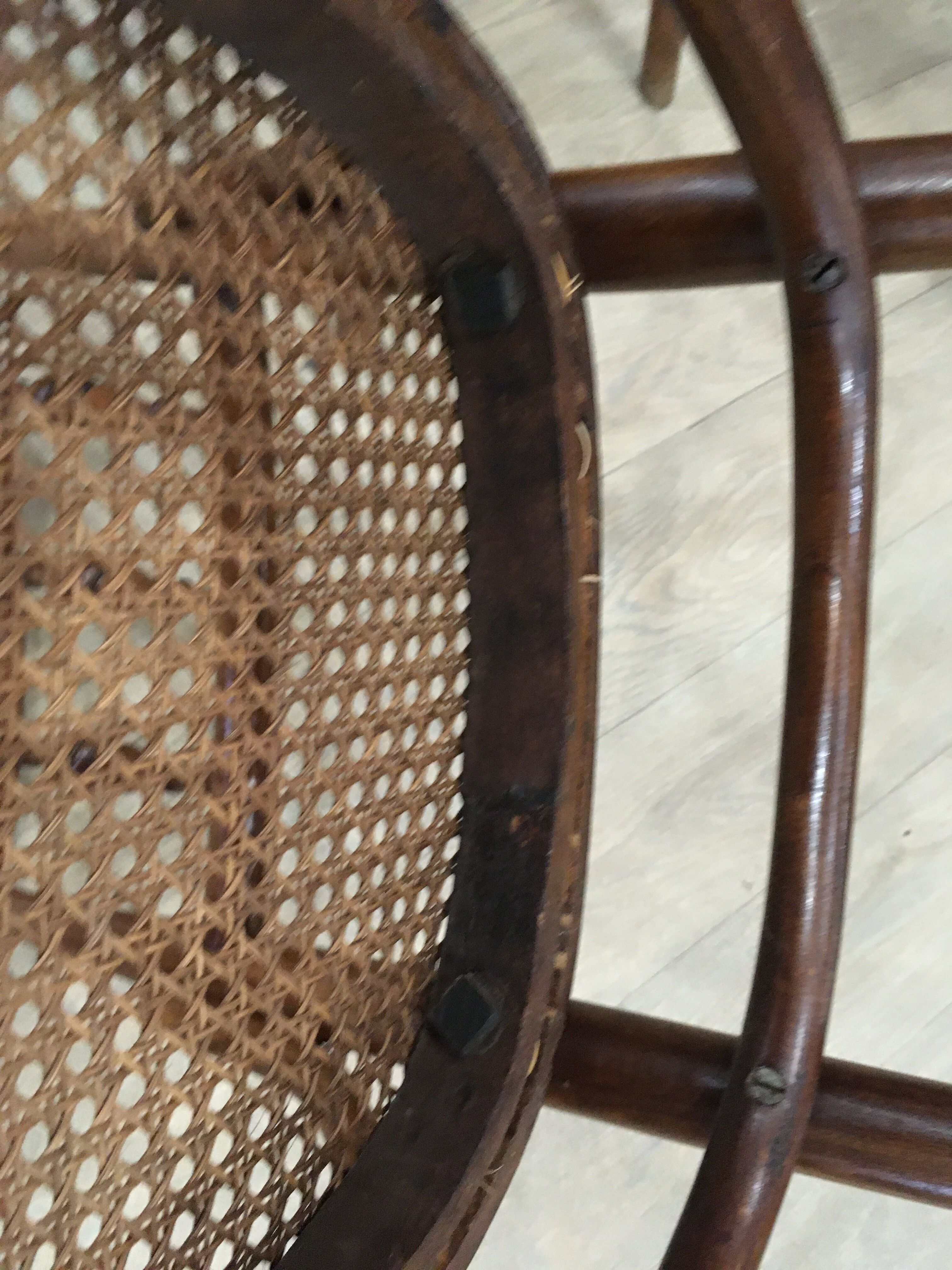 4 old wooden bistro chairs