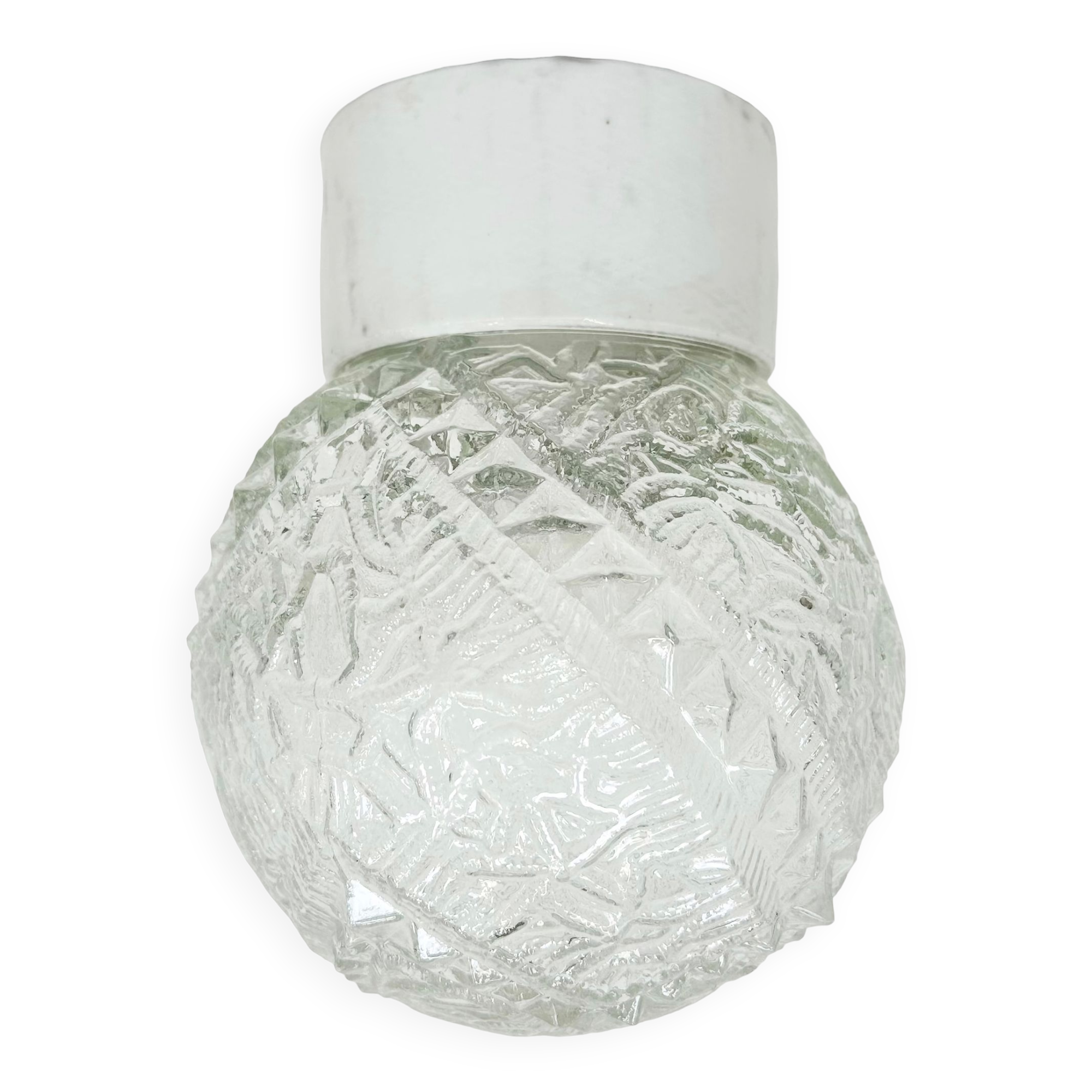 Vintage White Porcelain Ceiling Light, 1970s