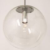 clear glass ball pendant chrome Limburg, Germany, 1970s