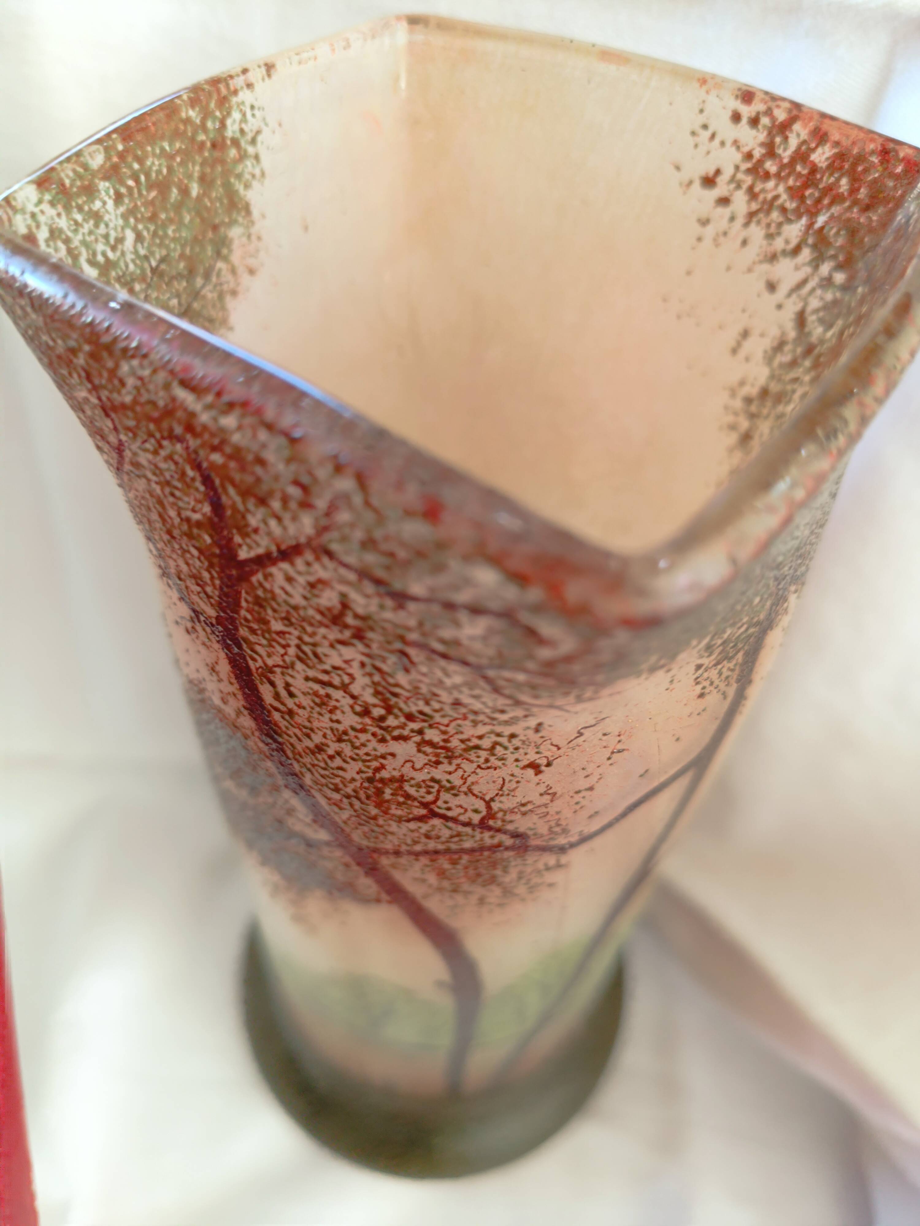 Legras vase, acid-etched decoration, early 20th century.