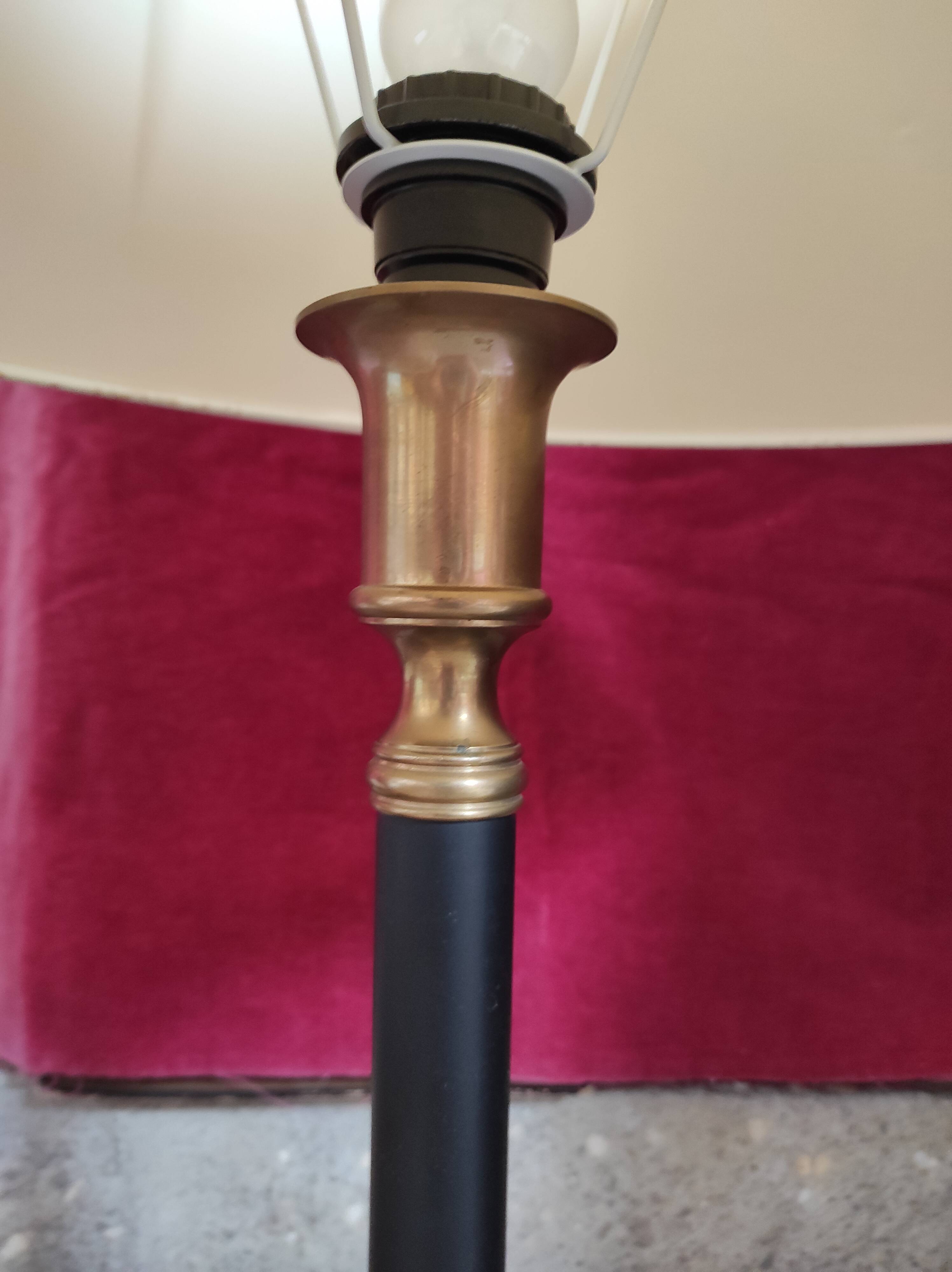 Living room lamp in gilded and black bronze