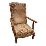 Velvet wood armchair