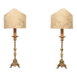 Grands chandeliers d'autel en laiton hollandais du XVIIIe siècle. Lampadaires.