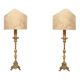 Large 18th century Dutch Brass altar candlesticks Floor lamps .