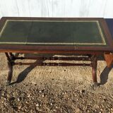 Coffee table on leather