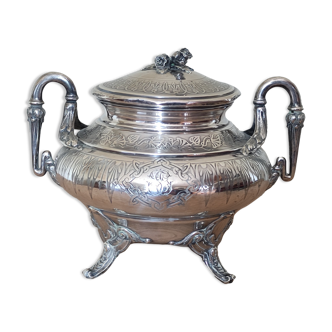950 silver sugar bowl Minerva Guilloche (455 gr)
