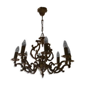 Lustre en bronze à 8