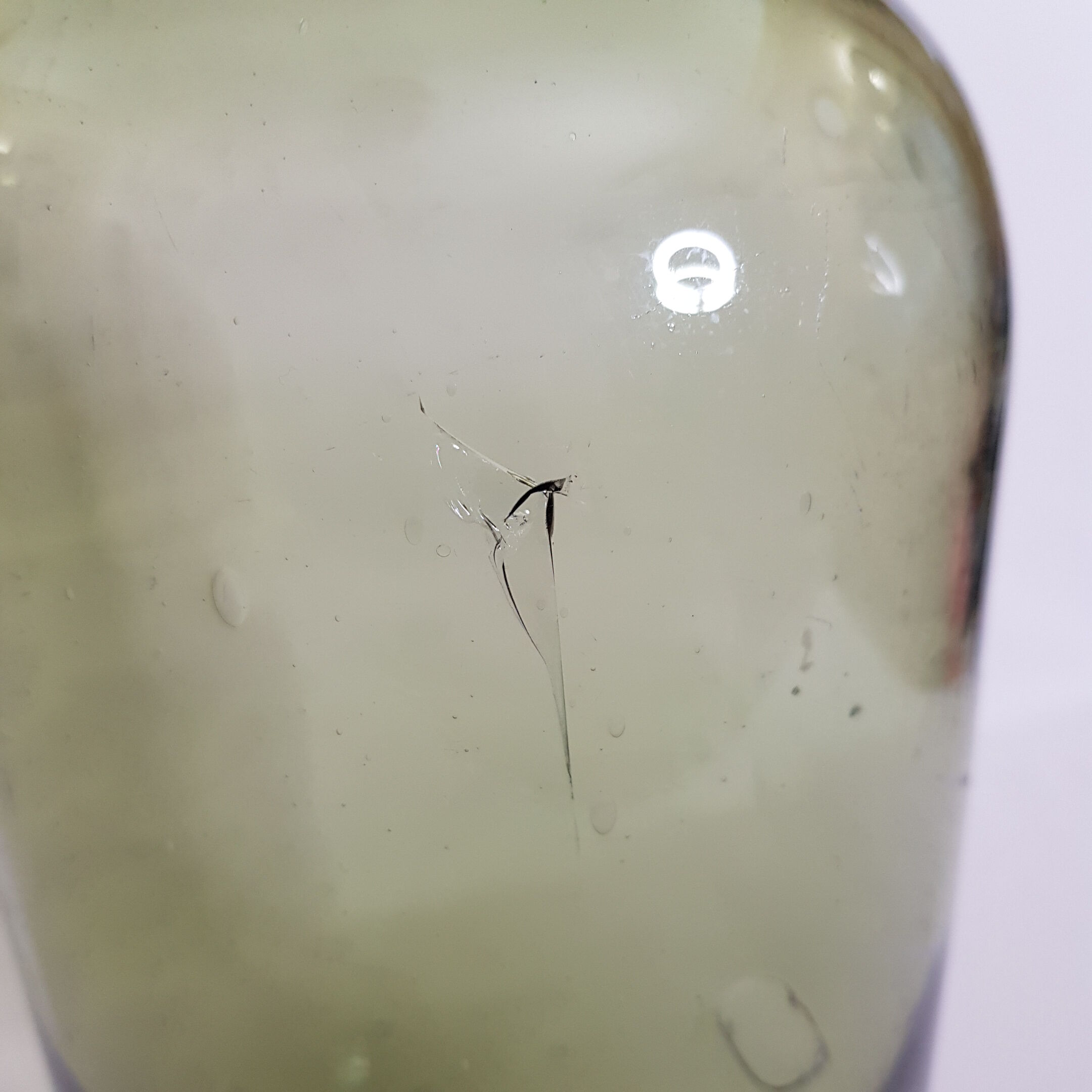 Blown and bubbled glass vase