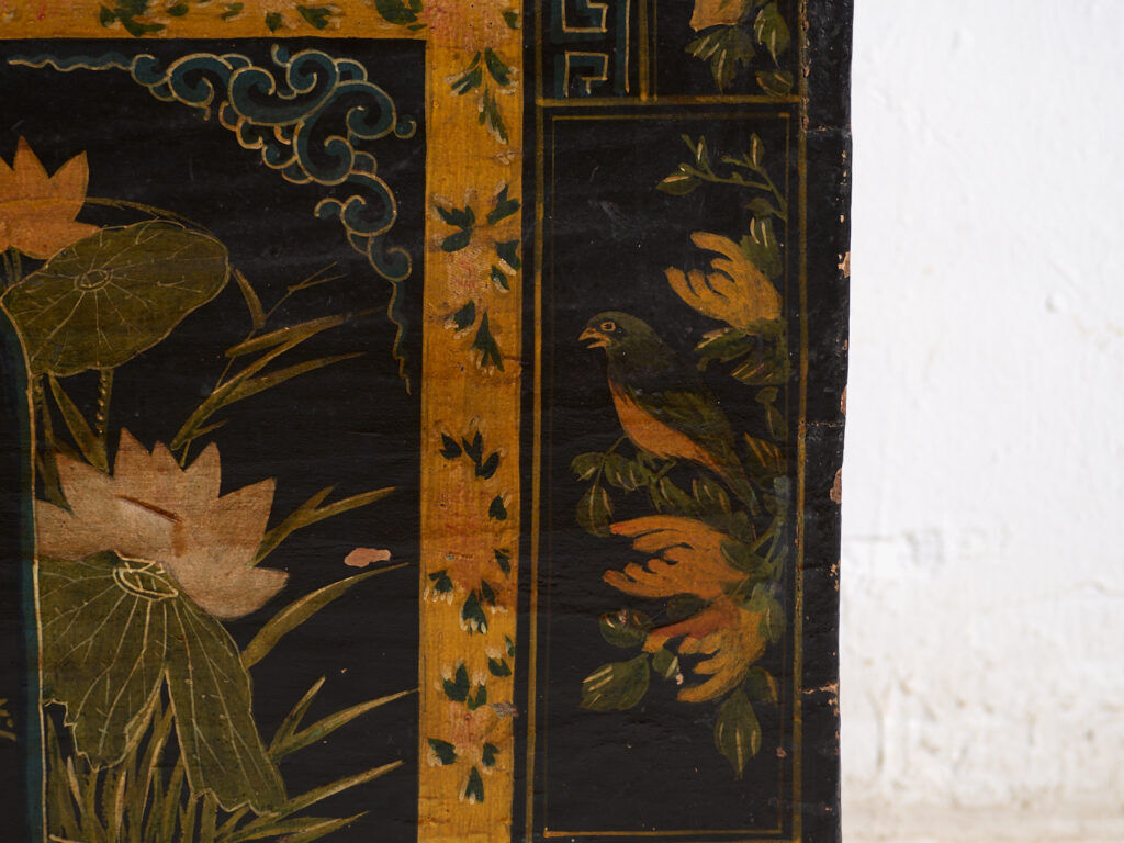 Antique black lacquered pine chest – China, circa 1900
