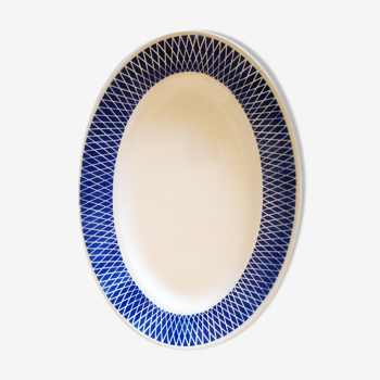 Flat oval with blue frieze Badonviller