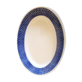 Plat ovale à frise bleue Badonviller
