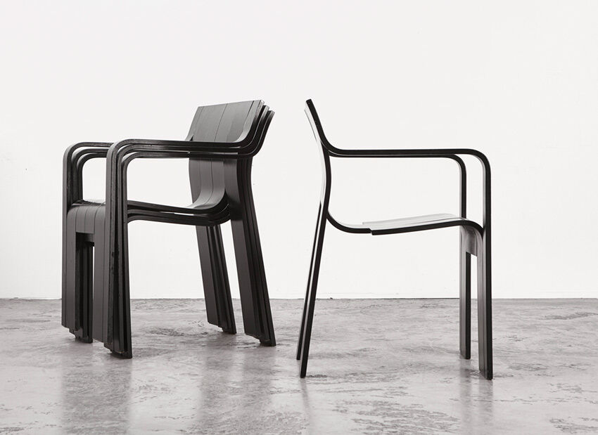 Gijs Bakker set of 4 strip armchairs for Castelijn, 1974