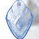 Art deco diamond-shaped vase in light blue color pressed molded glass