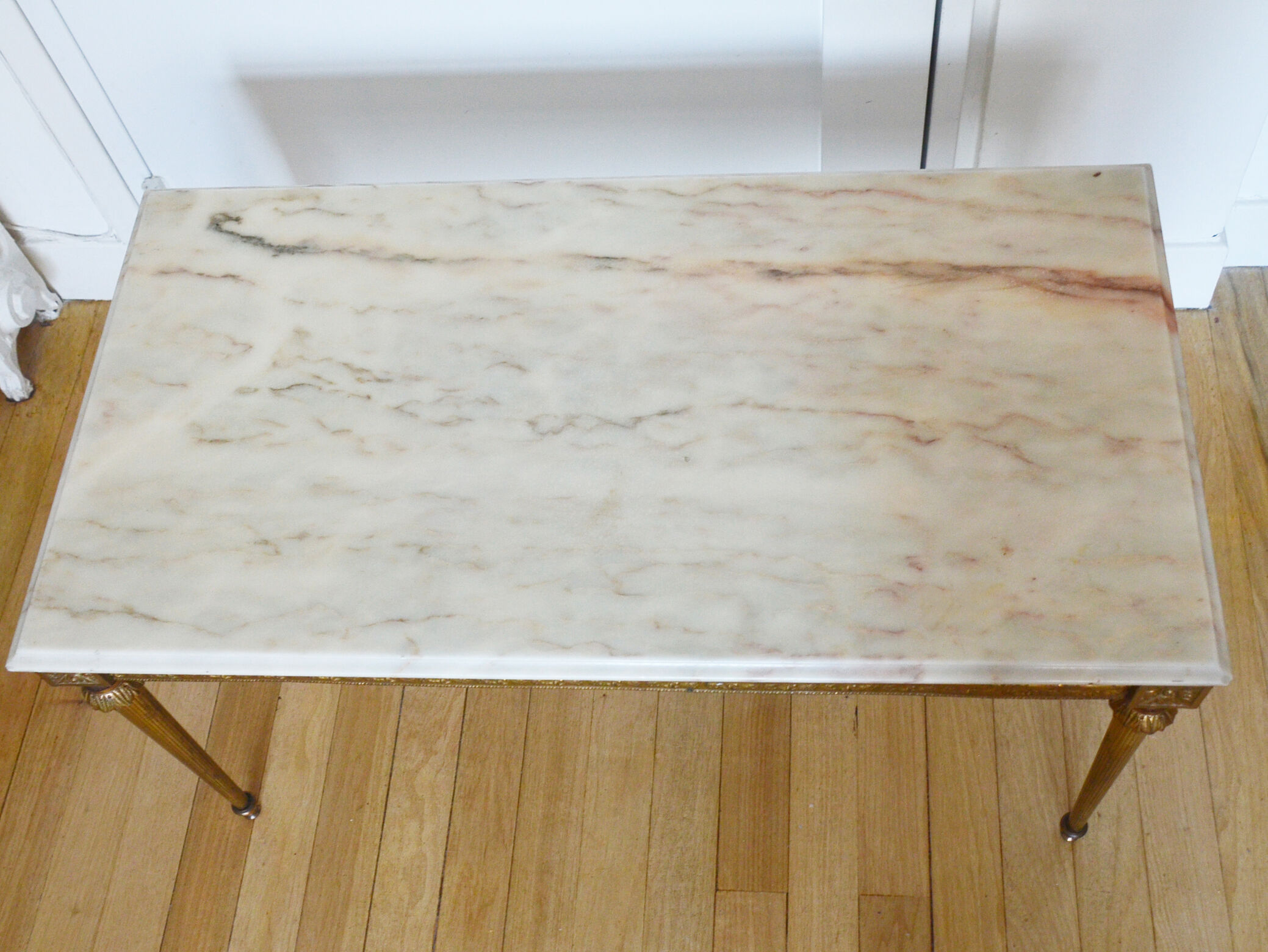 Table basse marbre blanc années 60