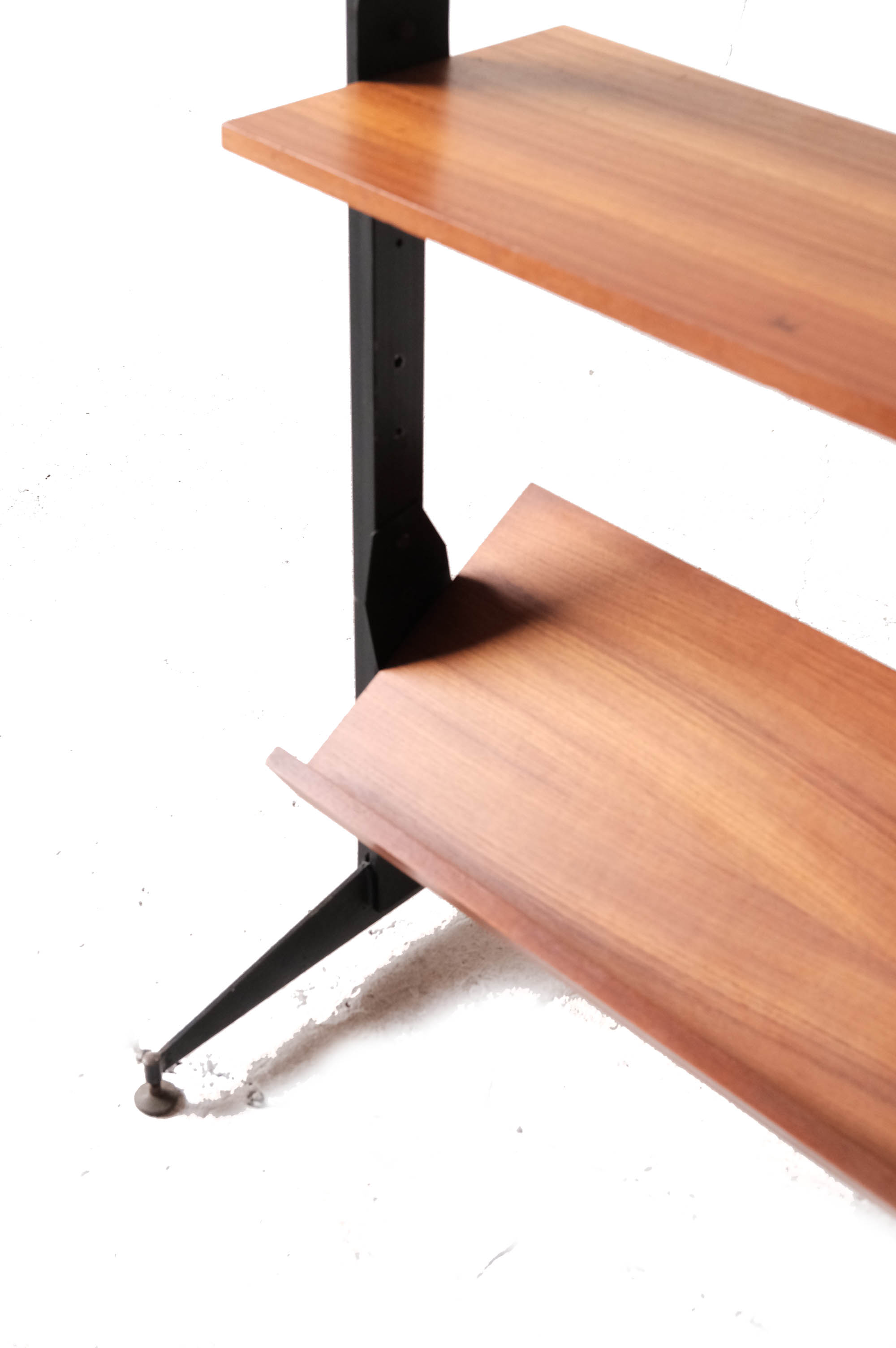 Mid-century italian teak wall unit bookshelf, 1960s