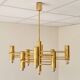 Golden brass chandelier by Gaetano Sciolari for Boulanger