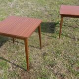 Pair of square wooden bistro tables 80 x 80 cm