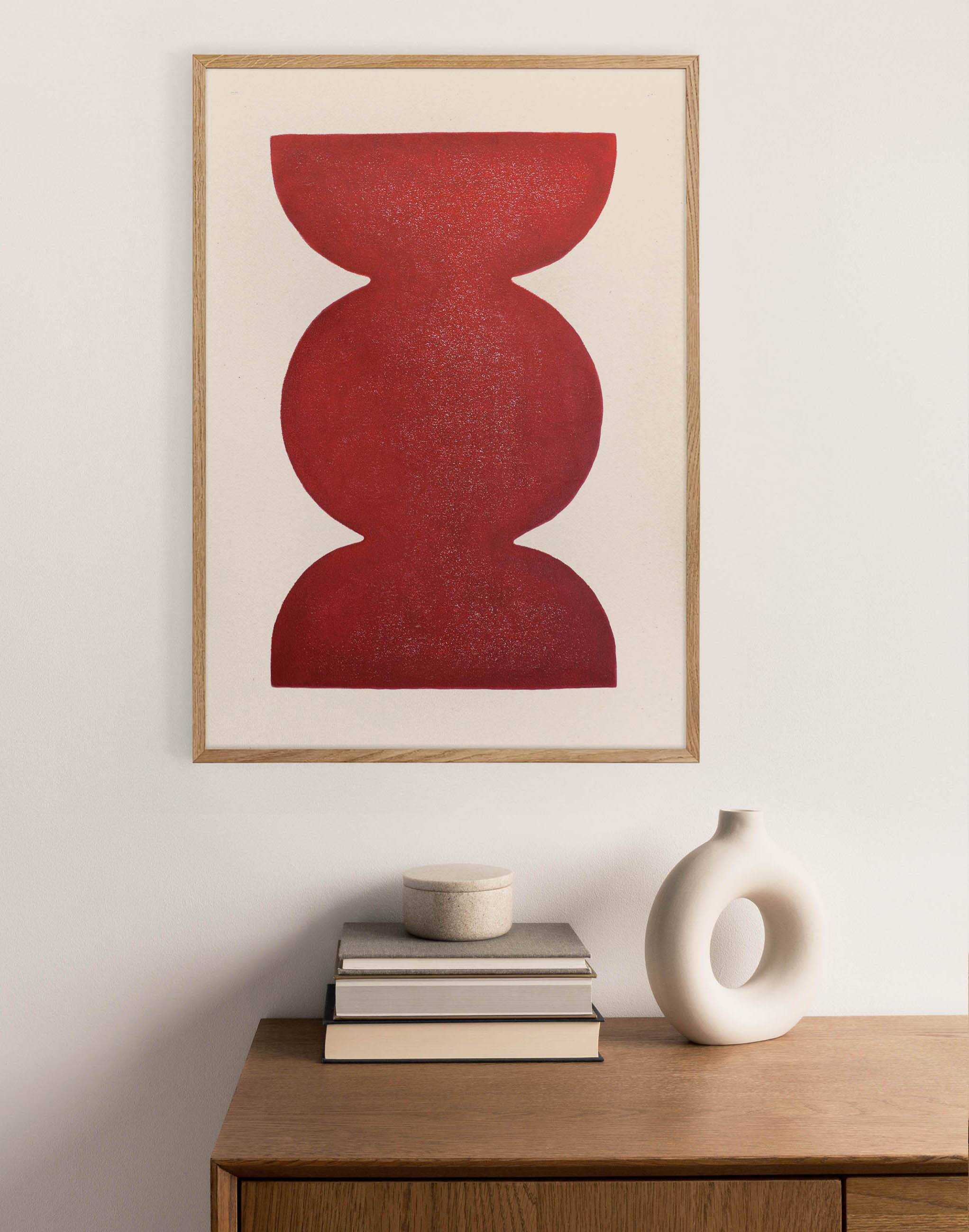 Abstract painting 50x70cm "Romy" red signed Eawy