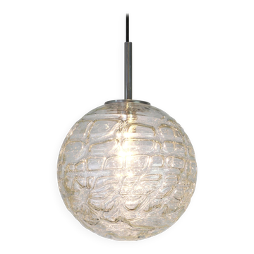 1 of 2 Rare Murano Ball Pendant Light by Doria, Germany, 1970s