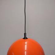 Suspension dome Space Age in hard orange plastic, France circa 1970.