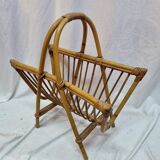 Rattan magazine holder from 1970
