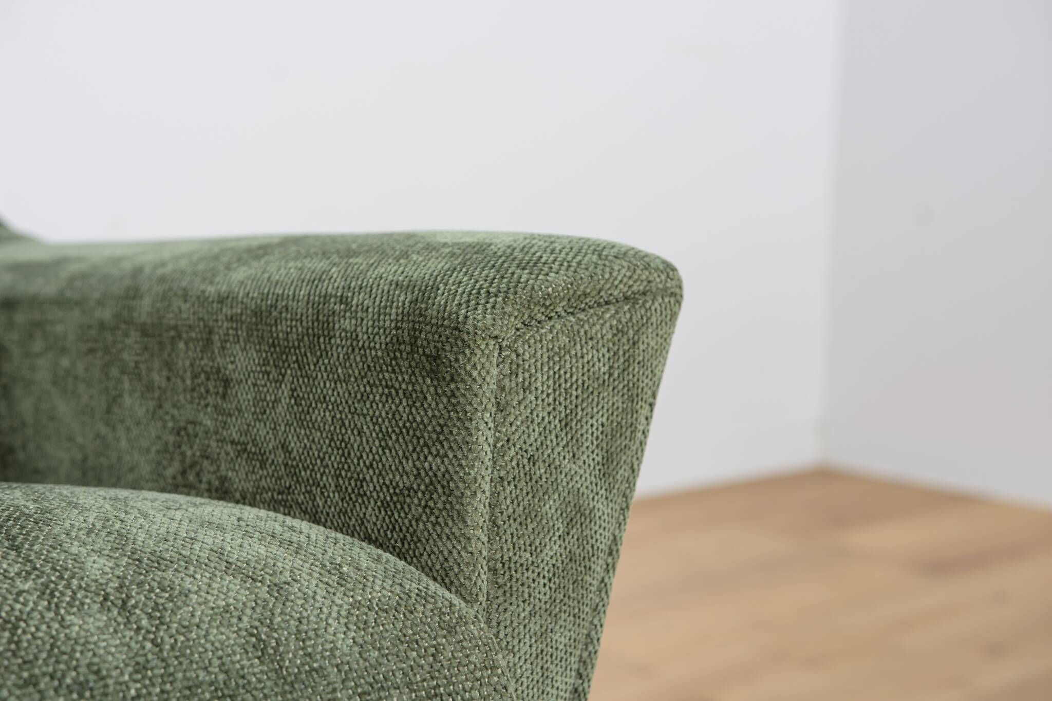 Fauteuil en chêne et tissu vert, Danemark, années 1960
