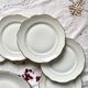 Set of 6 old dessert plates + gilded Sologne porcelain dish