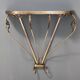 Vintage Wall Mounted Brass Console Table With Demilune Black Glass Top, Italy