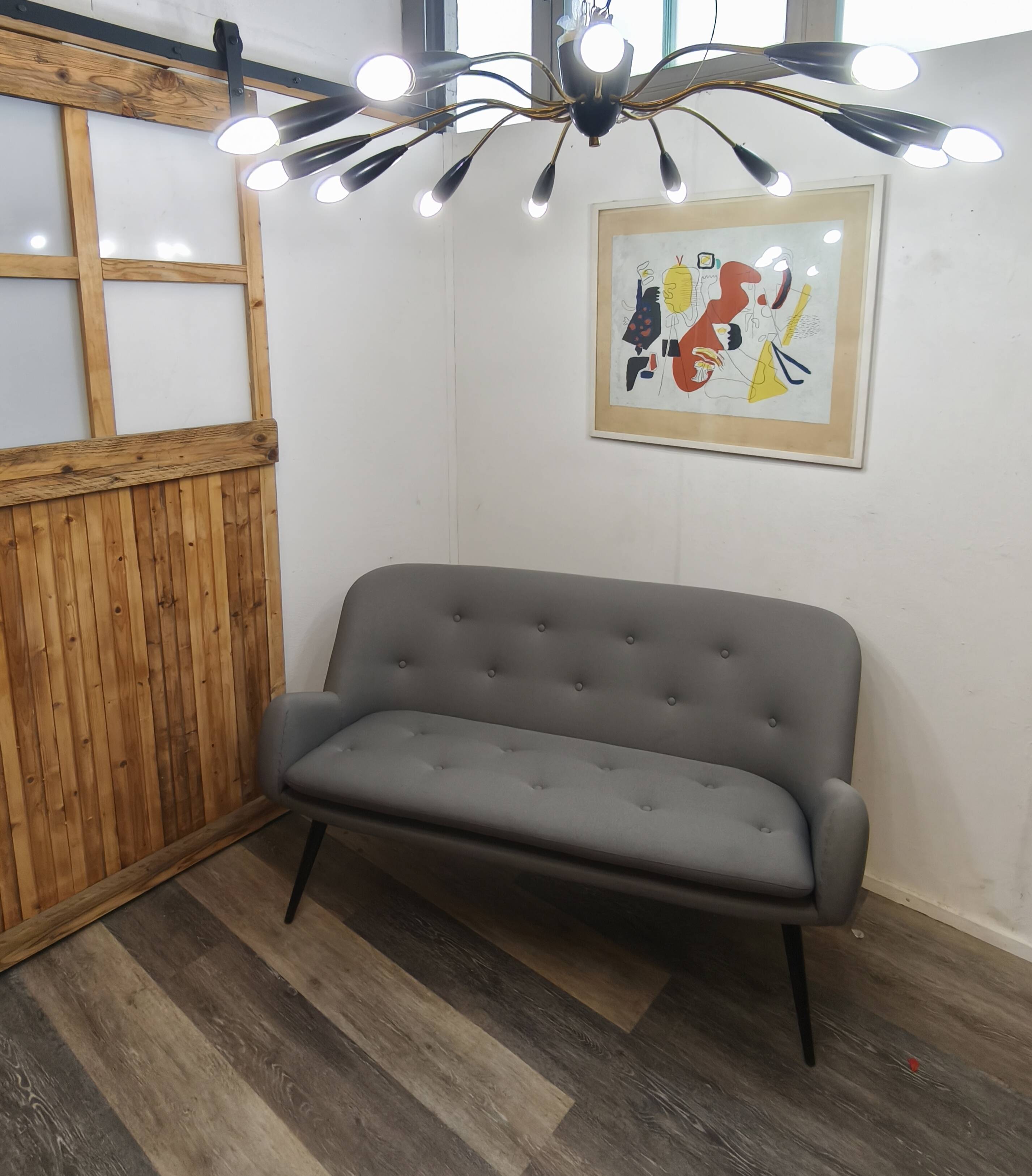 Plafonnier style années 1950/lampe Sputnik, 12 lumières