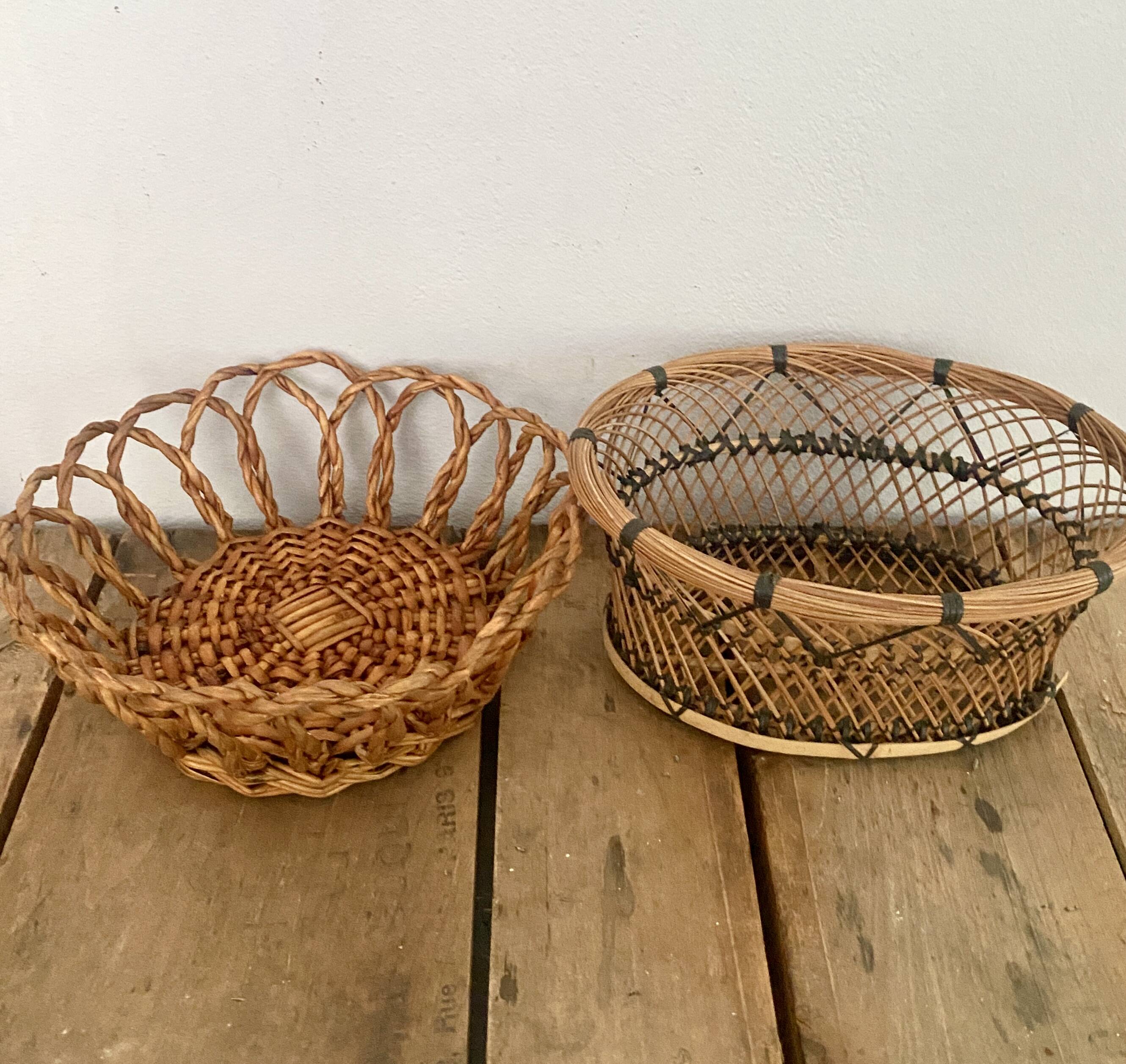 Woven wicker basket