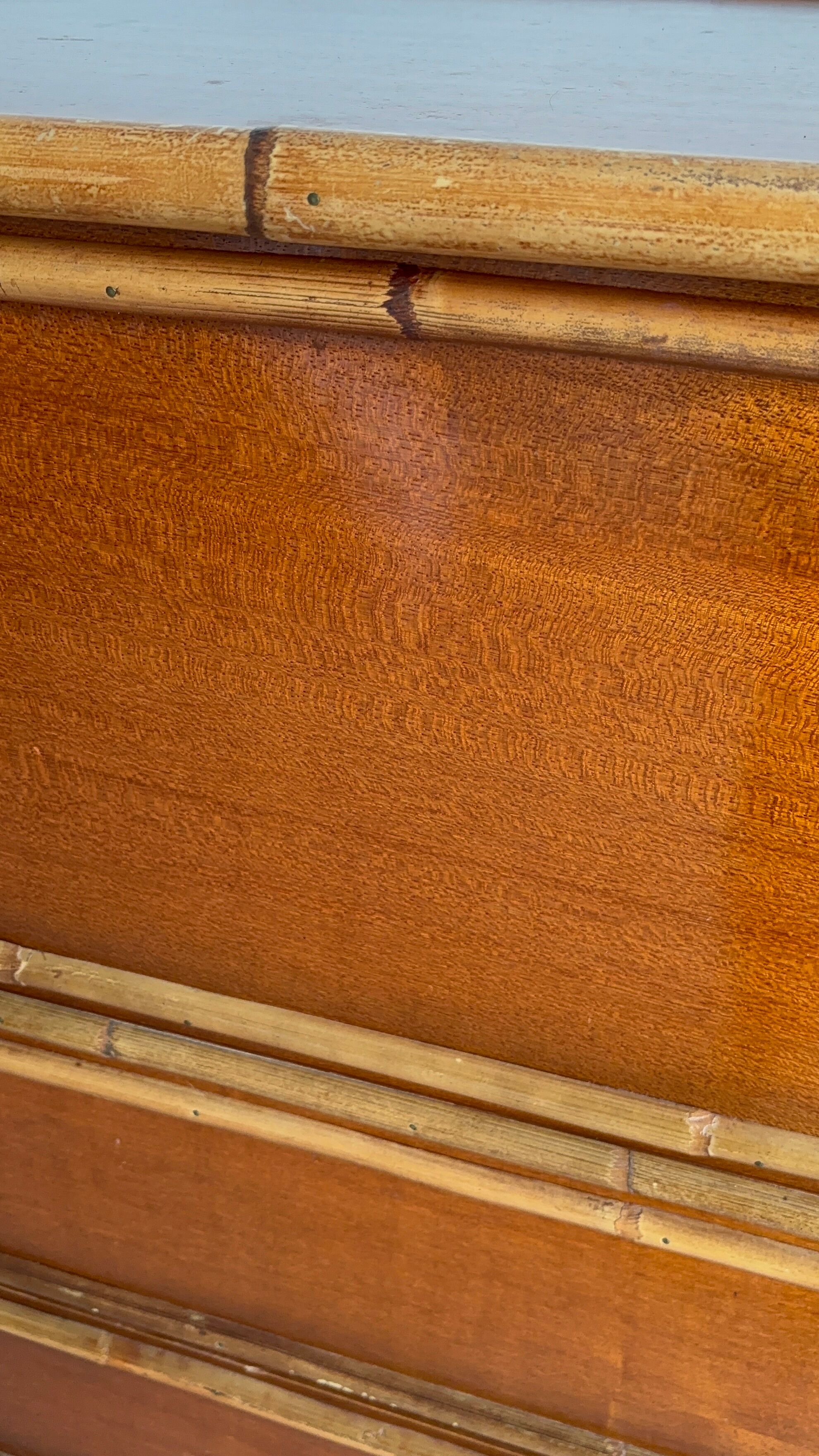 Commode dalvera 1970 meuble bar bambou et bois