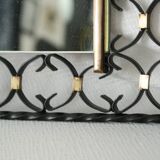 Miroir en fer forgé et laiton vintage 50/60