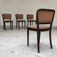 Set of 4 Thonet Art Deco chairs, 1930s, fabric and walnut