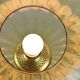 Mid-Century Brass and Light Gold/Yellow Pendant Lamp