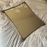 Silver metal mirror curved edge