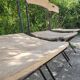 4 folding wooden and metal chairs proloisirs