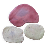 Set of 3 handmade raku ceramic trivets.