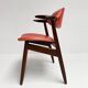 Red colored leather cowhorn chair, 1970s