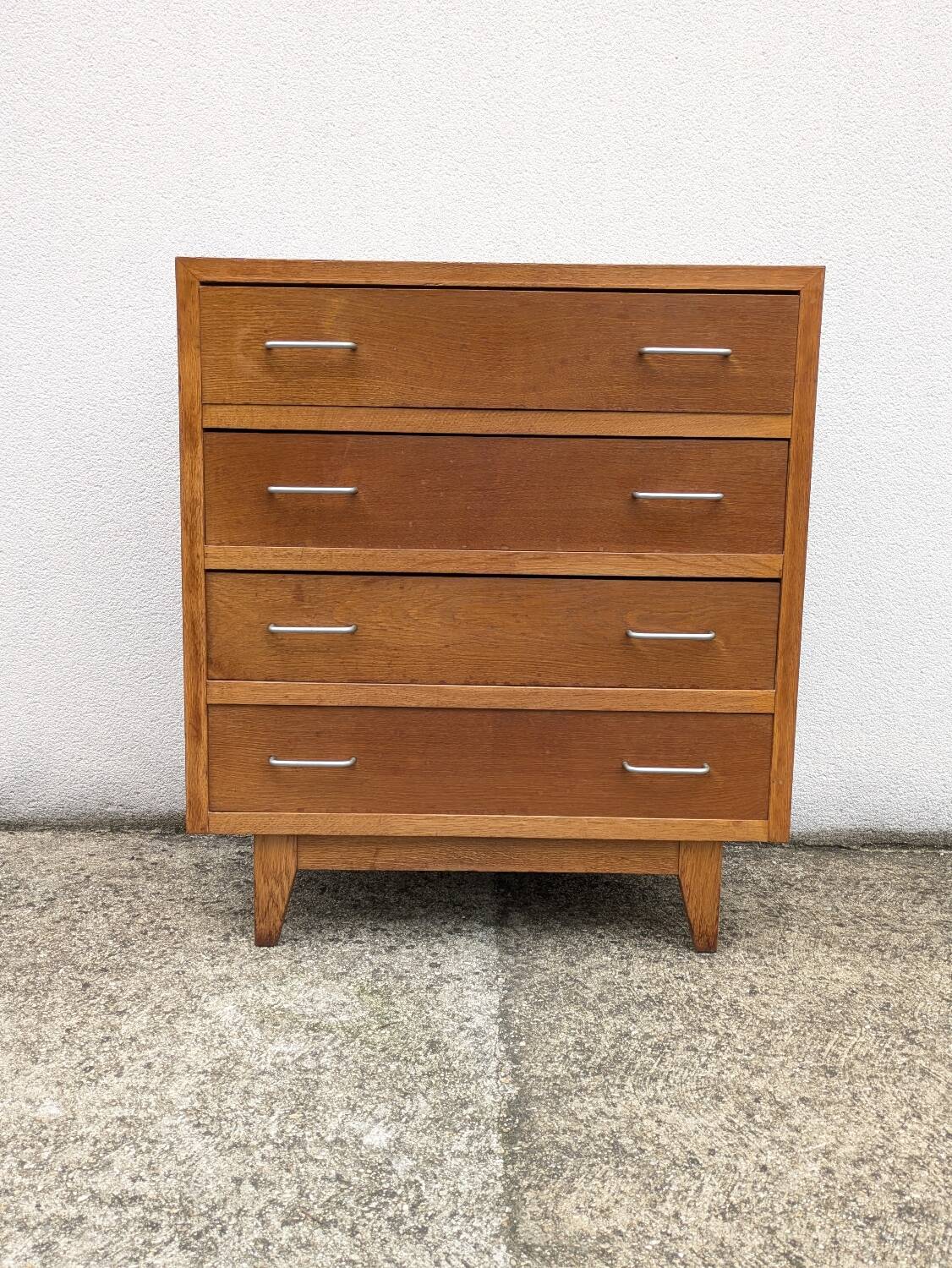 Vintage 1960s chest of drawers with compass foot