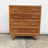 Vintage 1960s chest of drawers with compass foot
