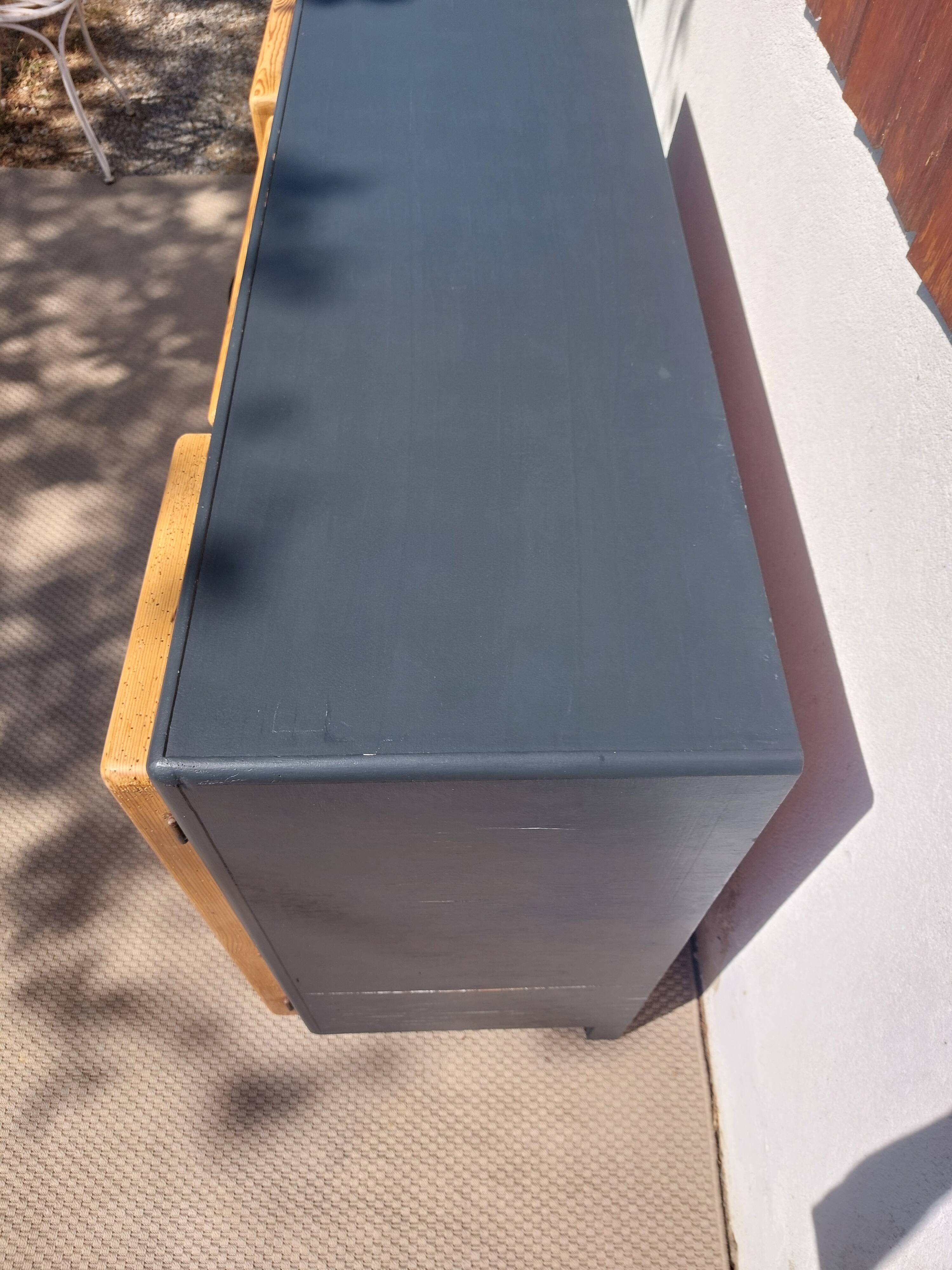 buffet Mado bois poncé et gris anthracite