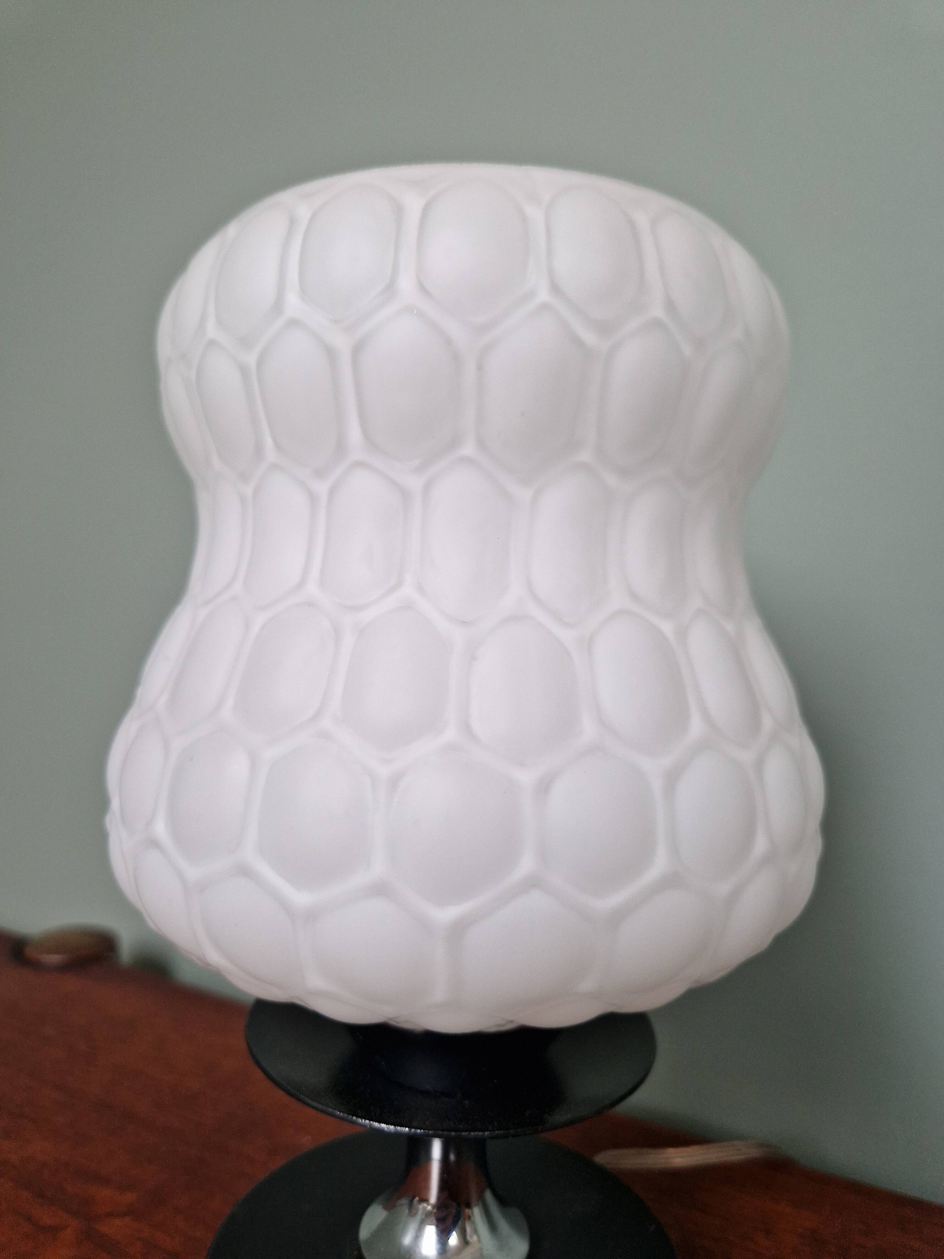 Pair of glass bedside lamps, 1970s