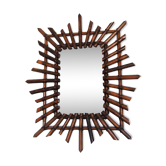 Miroir rectangle en rotin 53 x 63 cm