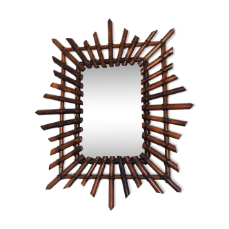 Miroir rectangle en rotin 53 x 63 cm