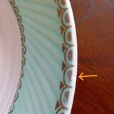 8 soup plates Fenal Badonviller "Birds" vintage 1950s