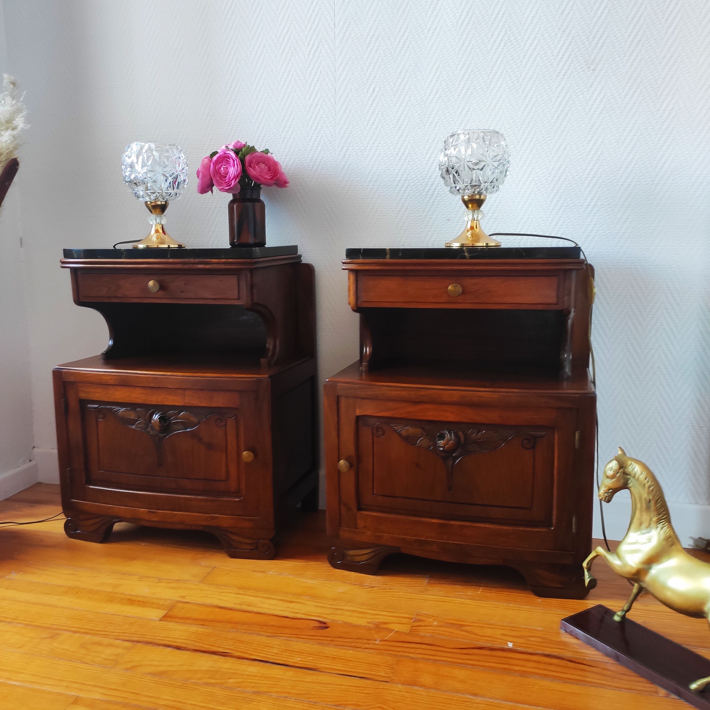 Pair of art deco bedside tables