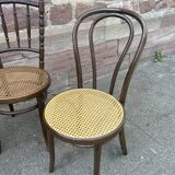 Set of 4 Mismatched wooden bistro chairs