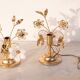 Set of 2 Murano Table Light White Flowers, 1970s