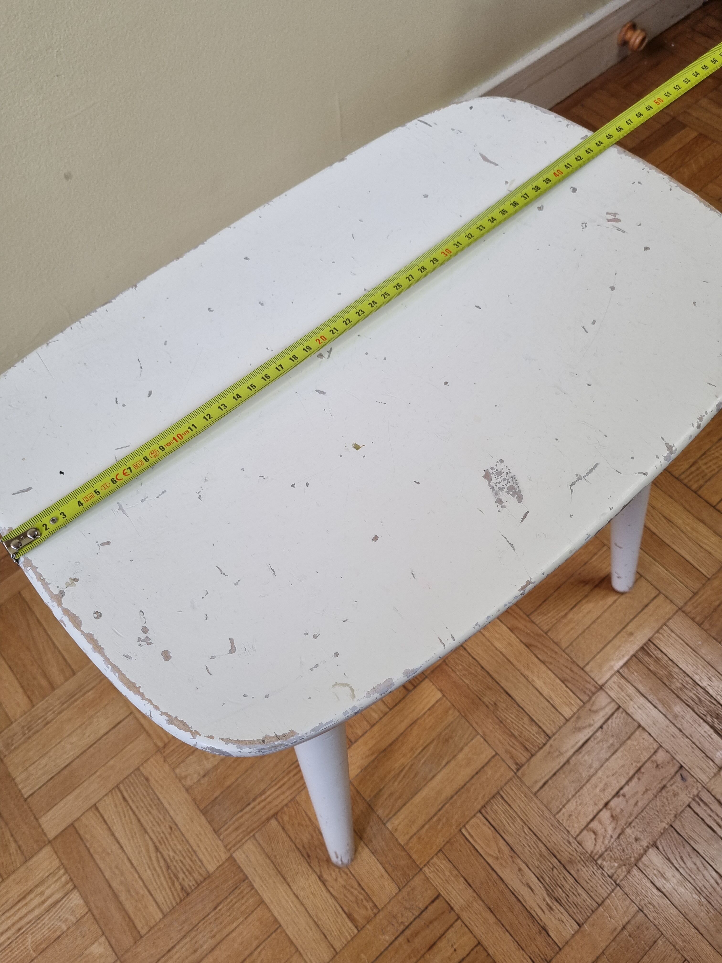 Stool "Pagoda" in solid wood, vintage