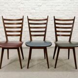'Quattro Colori' Teak and Leatherette Dining Chairs
